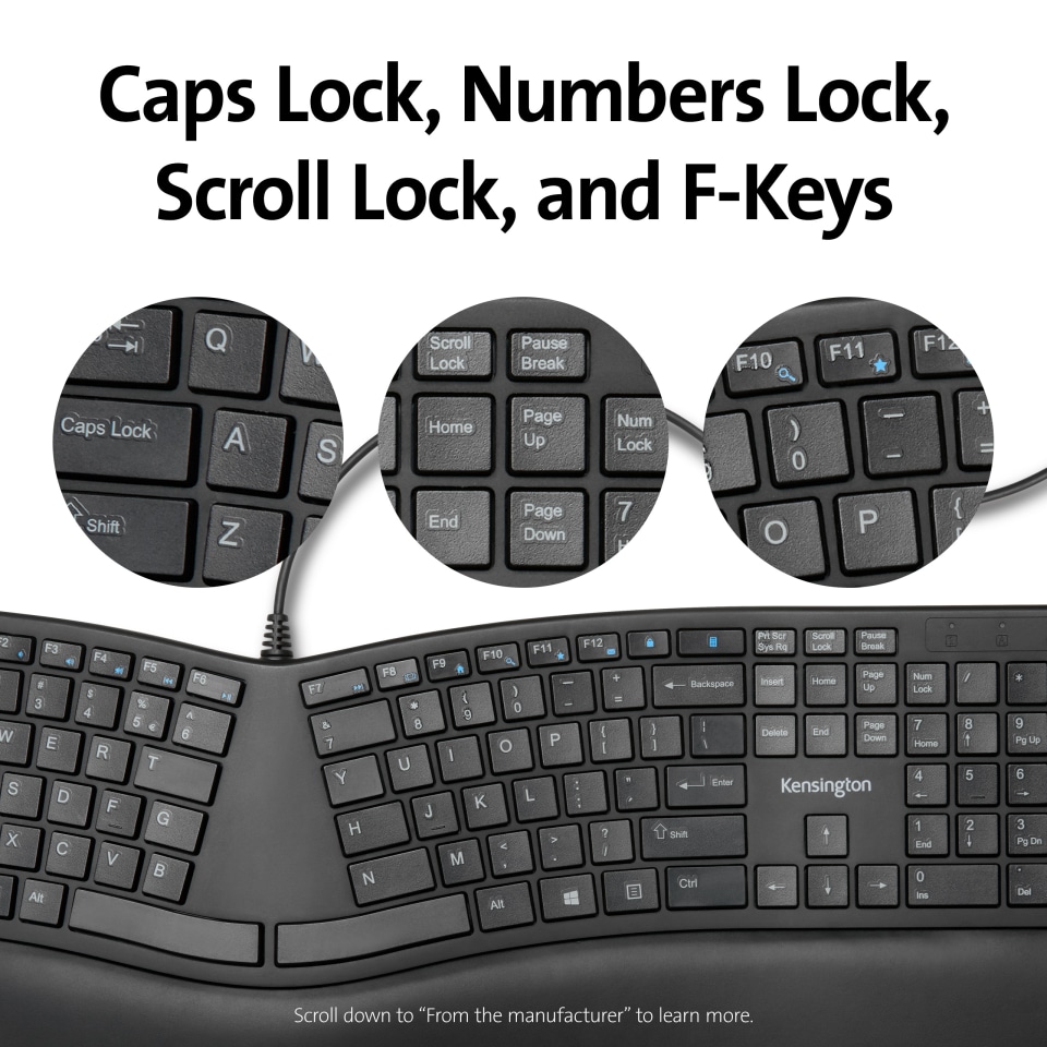 Kensington Pro Fit Ergo Wired Keyboard | Dell USA