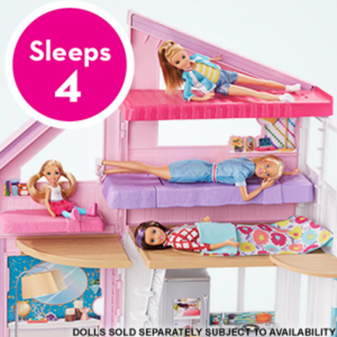 Barbie - Casa di Malibu - Casa di Barbie Malibu - Playset Trasformabile con  Plug-and-Play - Oltre 25 Accessori - 60 Cm - Regalo per Bambini da 3+