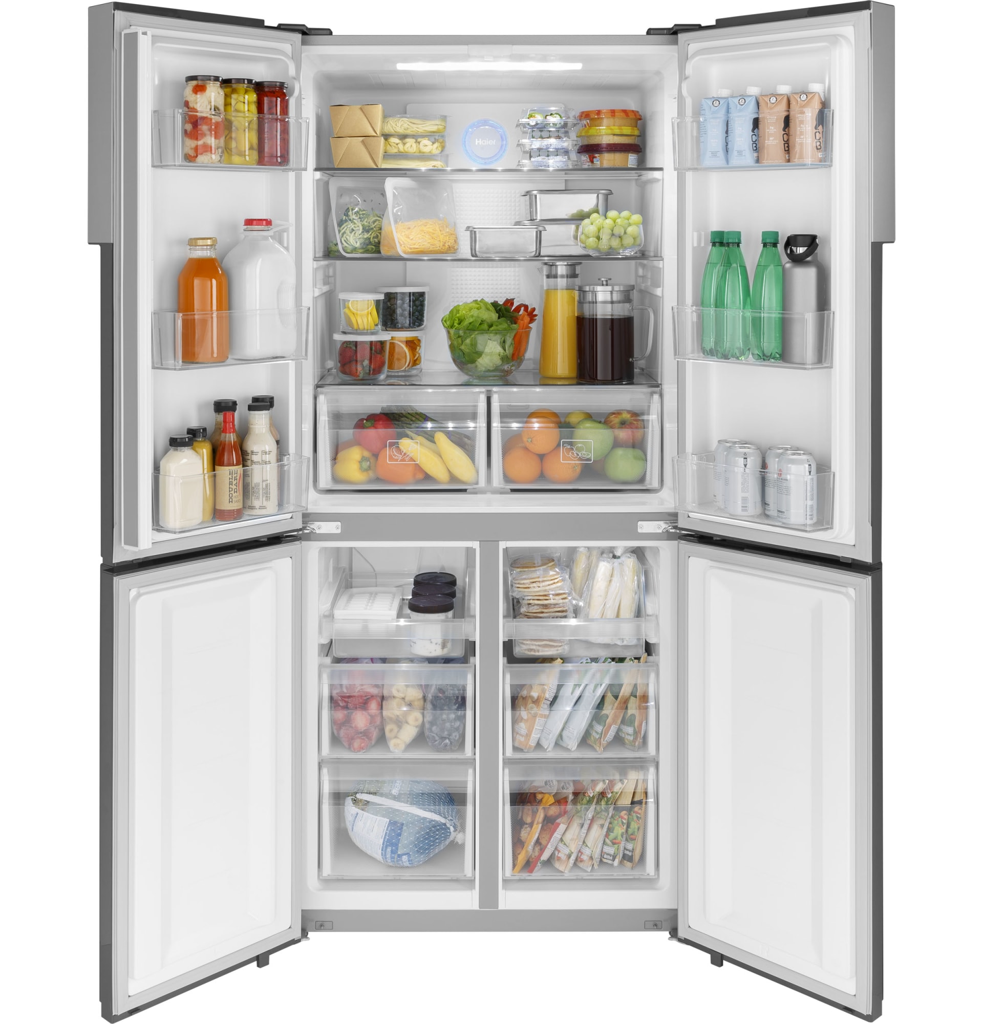 Haier 16.8 cu. ft. Cabinet Depth French Door Refrigerator - Stainless Steel