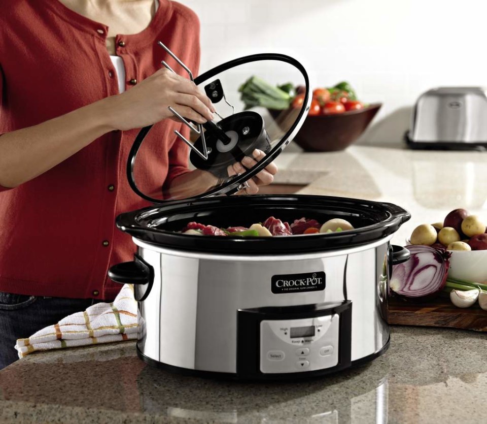 Crock-Pot Smart-Pot 6 Quart Programmable Slow Cooker with Timer, Food  Warmer, Brushed Stainless Steel (SCCPVP600-S)