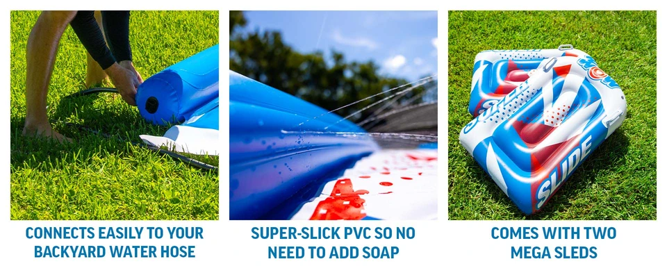 Water Slice Raft Extra Long WOW Sports Super Slide Sleds - 2 Pack Inflatable Rafts For ...