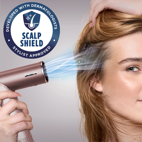 Activate to instantly adjust temperature to protect the scalp from extreme heat. Utilize high-velocity airflow to bring your hair from wet to dry ultra-fast and protect 100% of new hair growth with less heat.