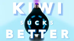 Image of KIWI device and words &quot;KIWI Sucks Better&quot; over top