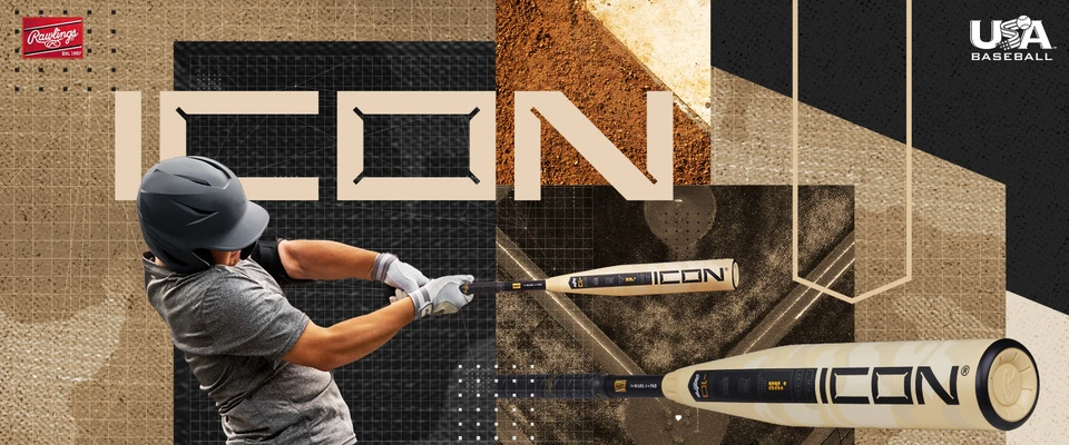 【美】Rawlings ICON 少年硬式 29インチ74cm 17oz480g 2025 Rawlings Icon USSSA Baseball Bat | USSSA Baseball Bats