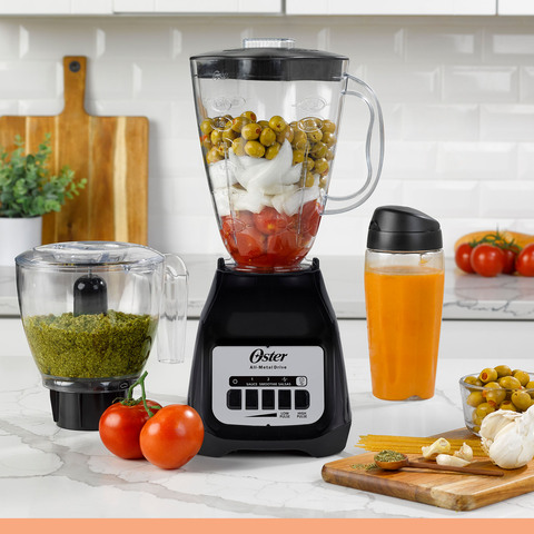 Oster Blender and Food Processor Combo with 3 Settings for Smoothies,  Shakes, and Food Chopping - Metallic Gray - Bed Bath & Beyond - 37105658