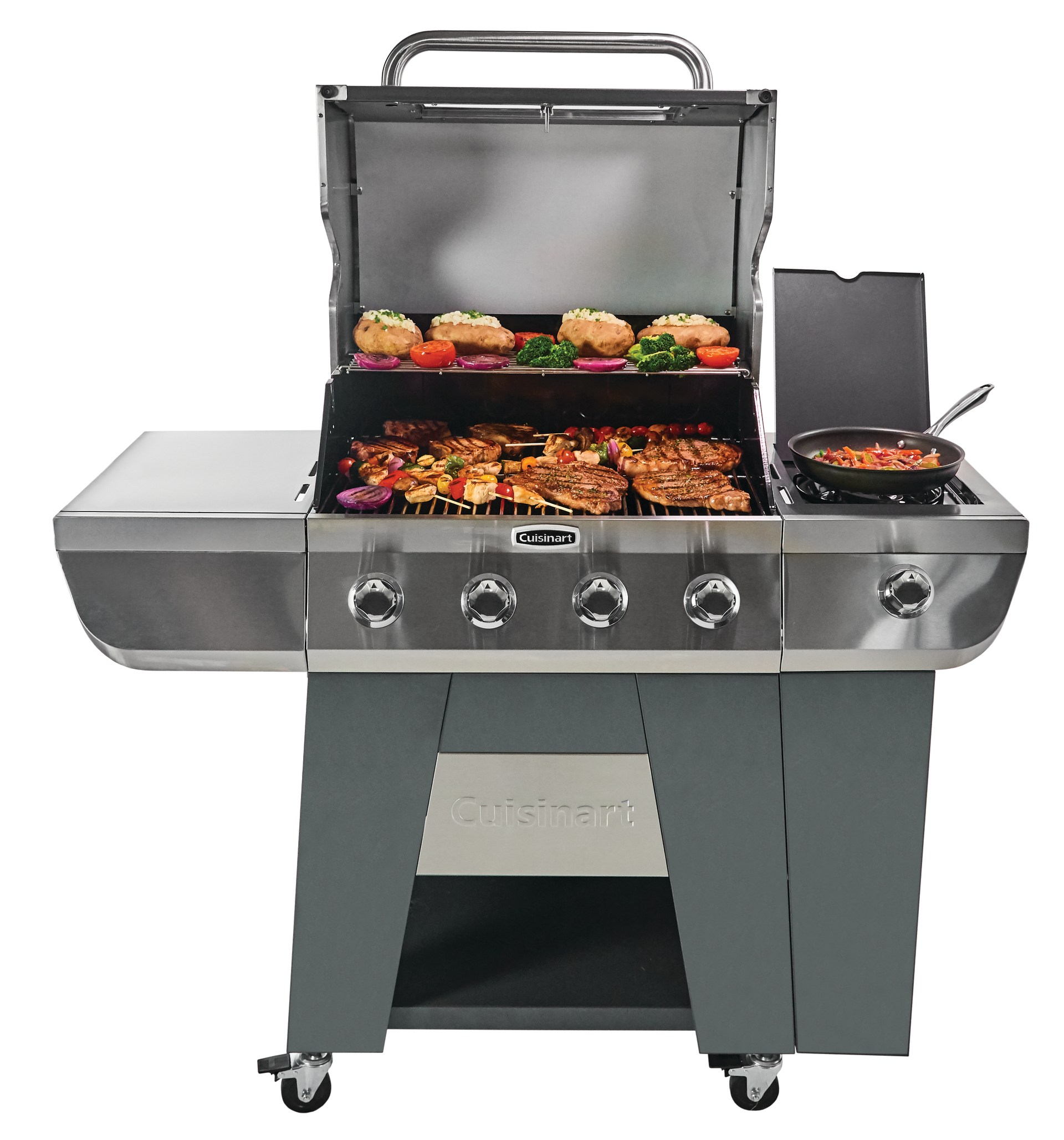 Sophia & William 4-Burner Gas BBQ Grill with Side Burner and  Porcelain-Enameled Cast Iron Grates 42,000BTU Outdoor Cooking Stainless  Steel Propane