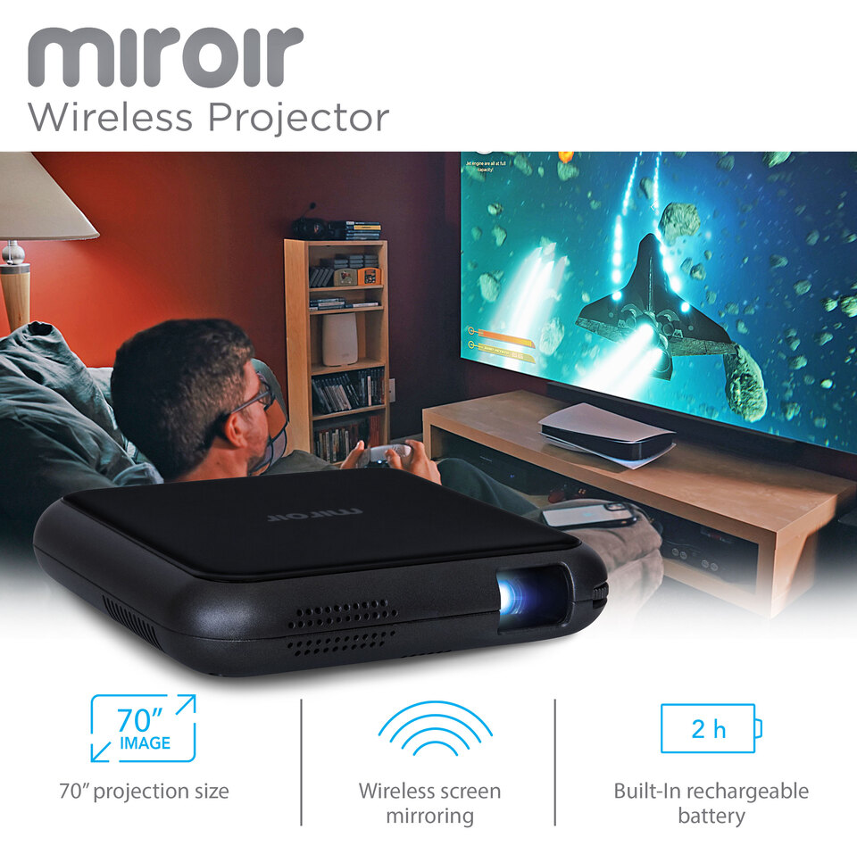 Miroir M76 Ultra-Portable Wireless Battery-Powered Projector, 640