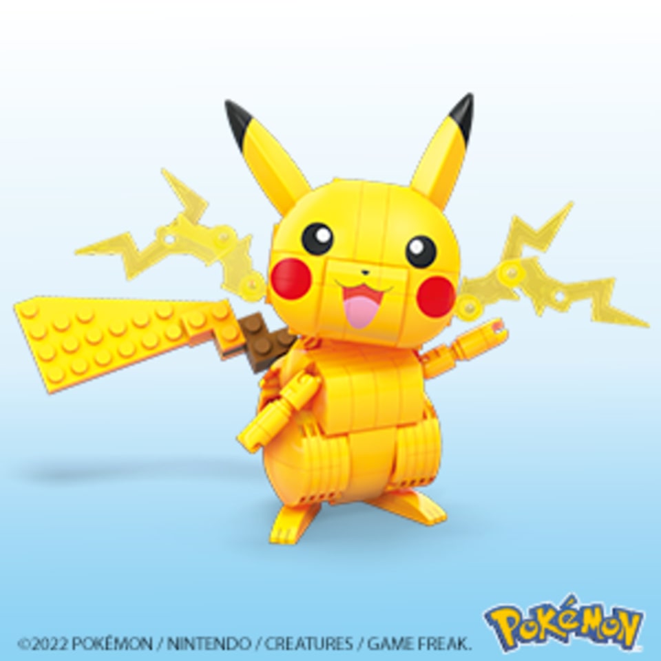 thumbnail video image 2 of MEGA Pokemon Building Toy Kit Pikachu (211 Pieces) with 1 Action Figure for Kids, 2 of 7