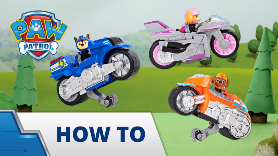 Paw Patrol Moto Pups Rubble/’s Deluxe Pull Back Motorcycle Vehicle with Wheelie Feature and Figure