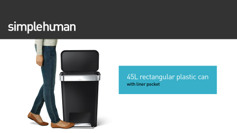 Simplehuman 45l Rectangular Step Trash Can With Liner Pocket