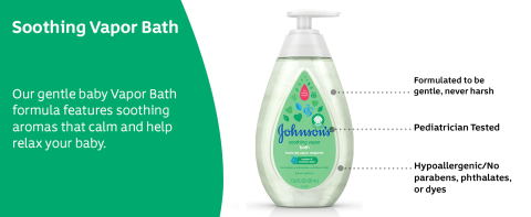 Johnson's Baby Soothing Vapor Bath to Relax Babies, 13.6 fl. oz