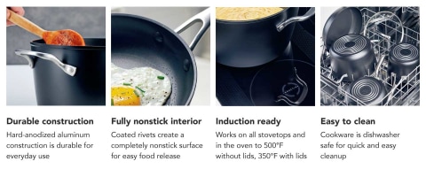 KitchenAid® Hard-Anodized Nonstick Deep Frying Sauté Pan with Lid