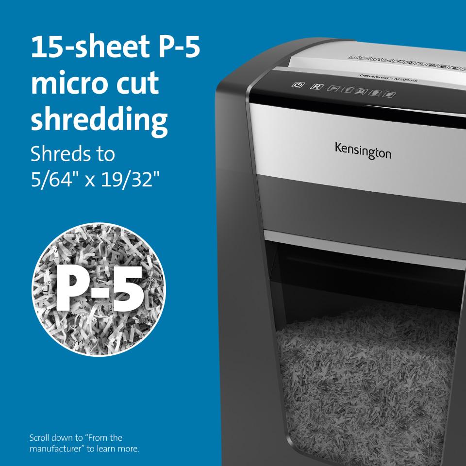 Kensington OfficeAssist Shredder M200-HS Anti-Jam Micro Cut | Dell USA