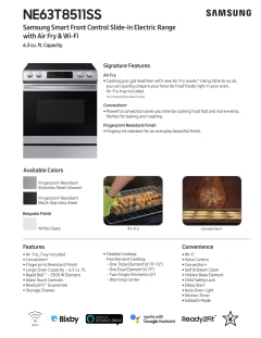 NE63T8511SS Samsung 30 Front Control Wifi Enabled Slide-In Electric Range  with Air Fry and Convection 