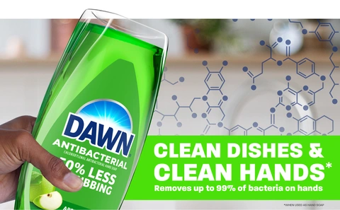 Clean Dishes &amp; Clean Hands. Removes up to 99% of bacteria on hands 
