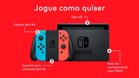 Console Nintendo Switch Neon Blue e Neon Red Joy-Con Com Mario Kart 8  Deluxe HBDSKABL2