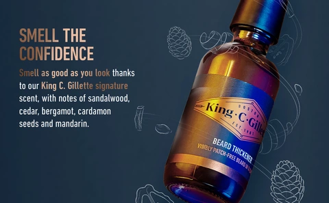 Smell the confidence thanks to our King C. Gillette signature scent with sandalwood cedar bergamot cardamon mandarin
