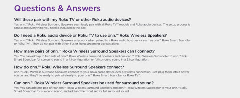 Roku Wireless Speakers, Wireless TV Speakers