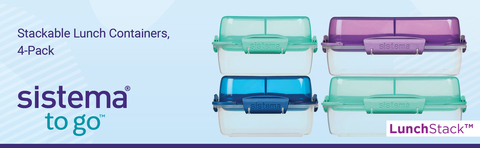 Sistema LunchStack TO GO Stackable Lunch Containers 4-Pack