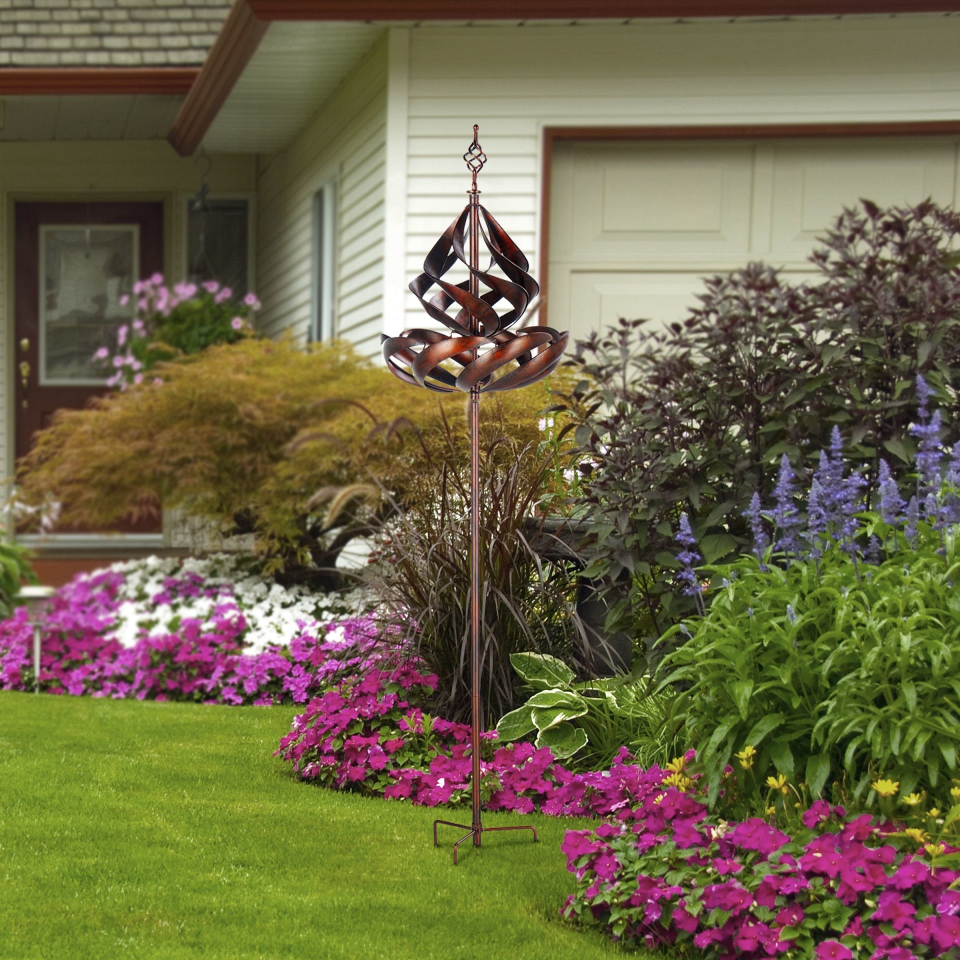 Stylecraft Double Vertical Wind Spinner, Faux Copper Finish, 18