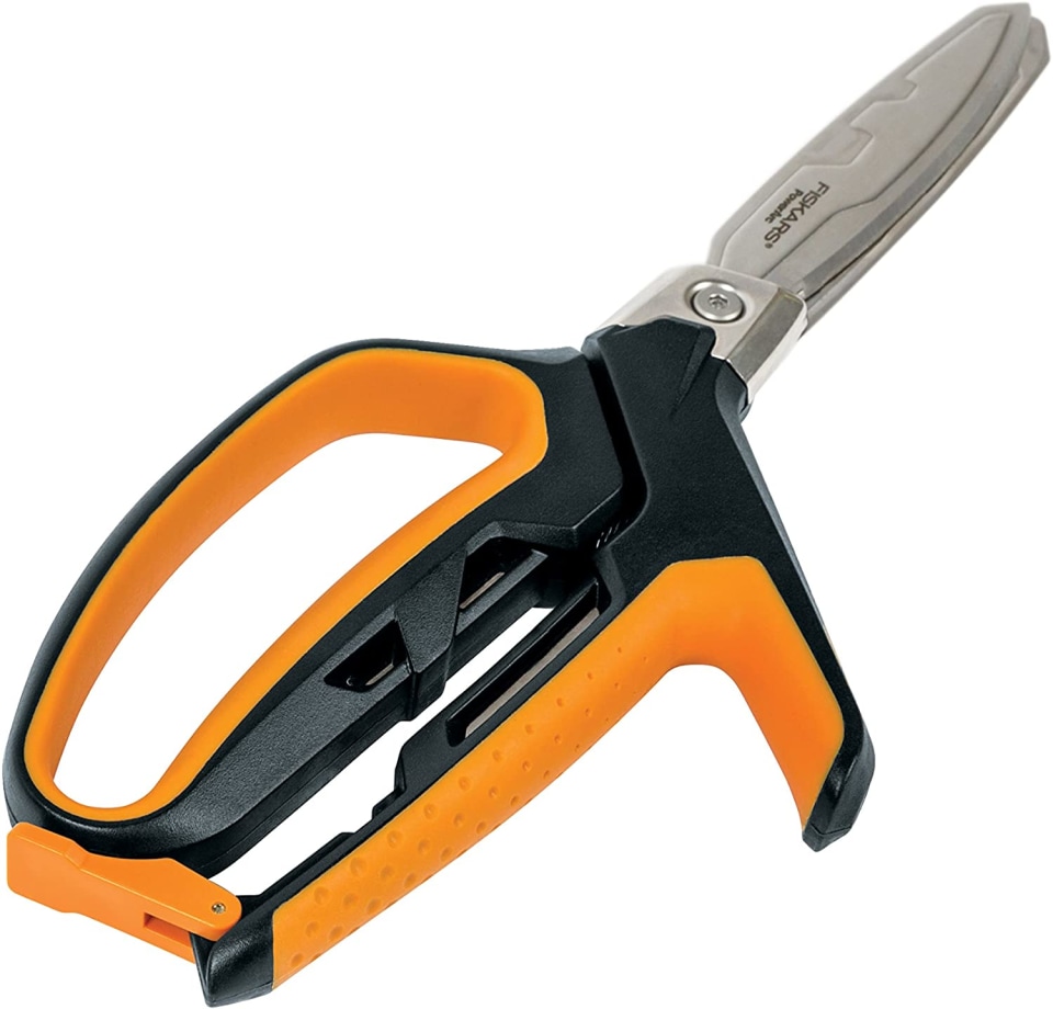 Fiskars Shears: 10-13/32 OAL, 4-3/32 LOC, Stainless Steel Blades - Use w/ Shop, Plastic Handle | Part #710160-1002