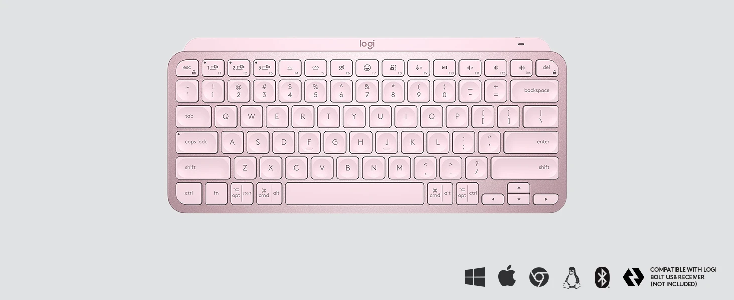 Logitech MX Keys Mini Wireless Keyboard, Rose (920-010474) | Staples