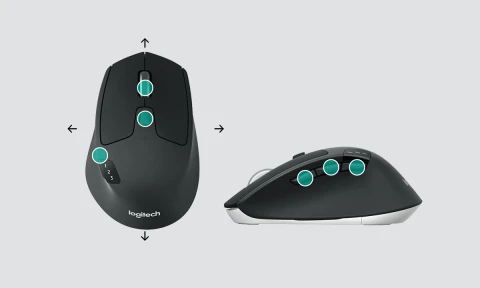 マウス Logitech M720 Triathlon Wireless Optical Bluetooth & USB Mouse