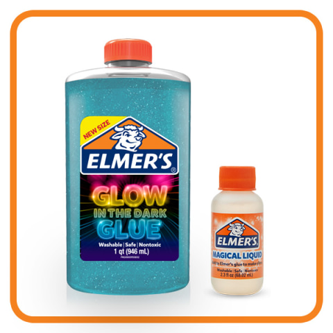 Elmer's Glow in The Dark Liquid Glue, Washable, Blue, 1 Quart, Glue for  Making Slime