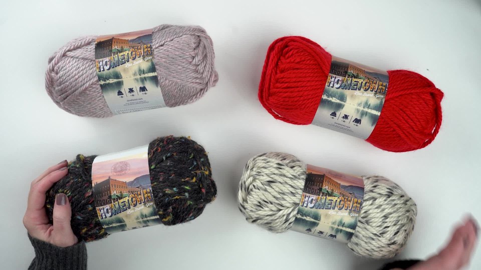 thumbnail video image 2 of Lion Brand Yarn Hometown Tampa Spice Super Bulky Yarn Acrylic Yarn 3 Pack, 2 of 5