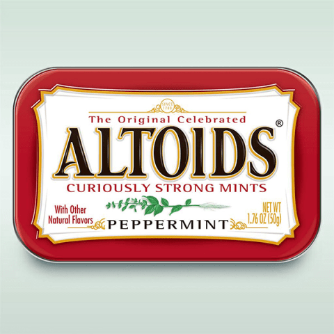 ALTOIDS Classic Peppermint Breath Mints Hard Candy, 1.76 oz Tin