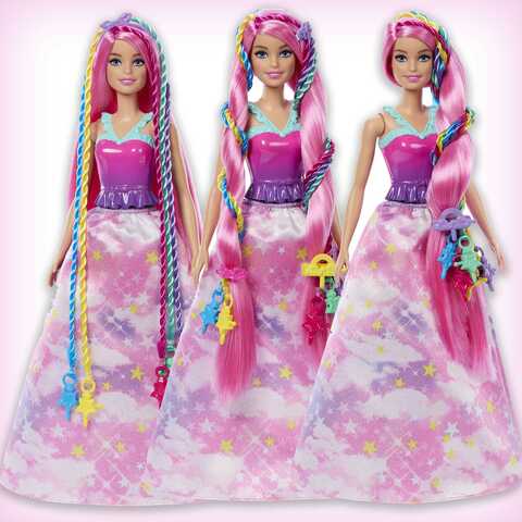 Barbie - ultra chevelure 3 thème cœurs - poupée mannequin - 3 ans et +  multicolore Barbie