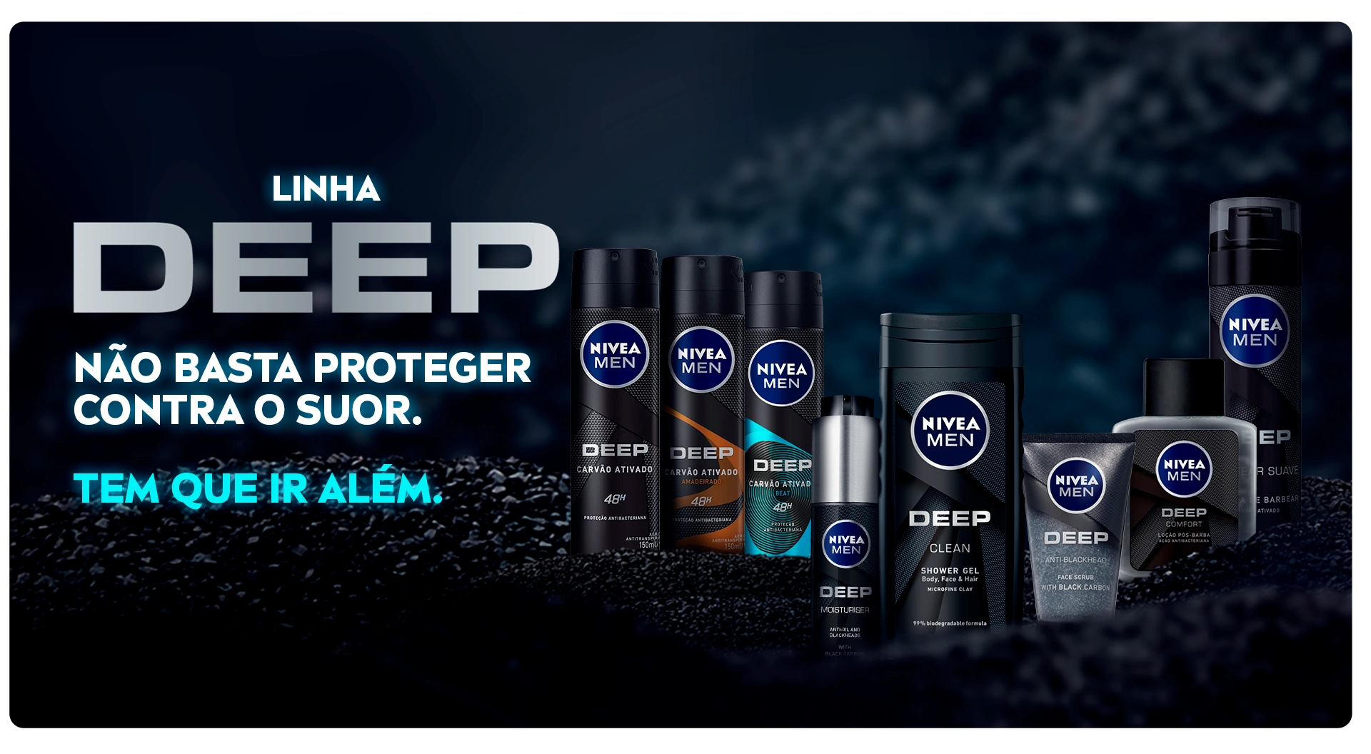 Desodorante Aerosol Antitranspirante Nivea Men Deep Beat Carvão