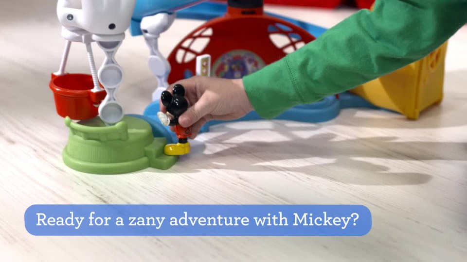 thumbnail video image 2 of Disney Mickey Mouse Clubhouse Zip, Slide and Zoom Clubhouse Play Set, 2 of 12