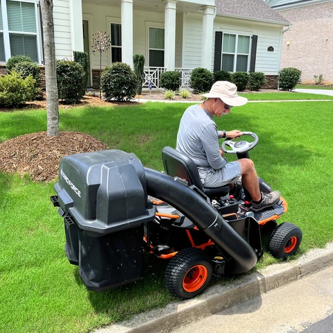 Yard Force 75Ah Battery Electric Rear Engine Riding Lawn Mower 38 in. Vortex Dual Blade with LCD Digital Display Sam s Club