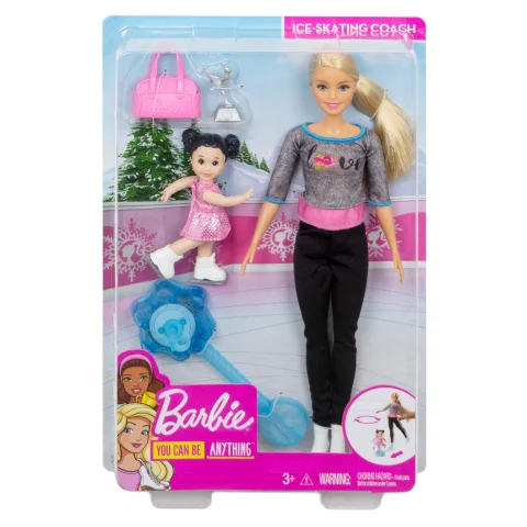 Barbie Ice-Skating Coach & Student Doll with Turning Mechanism