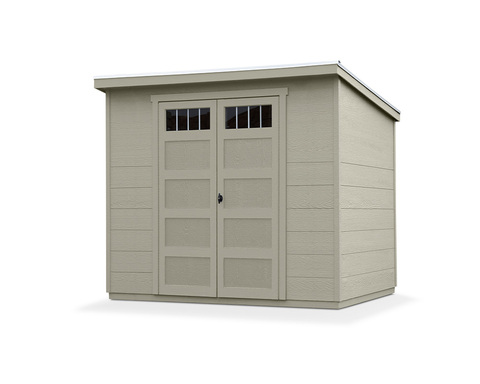 The shed is primed and ready for the paint color of your choosing.