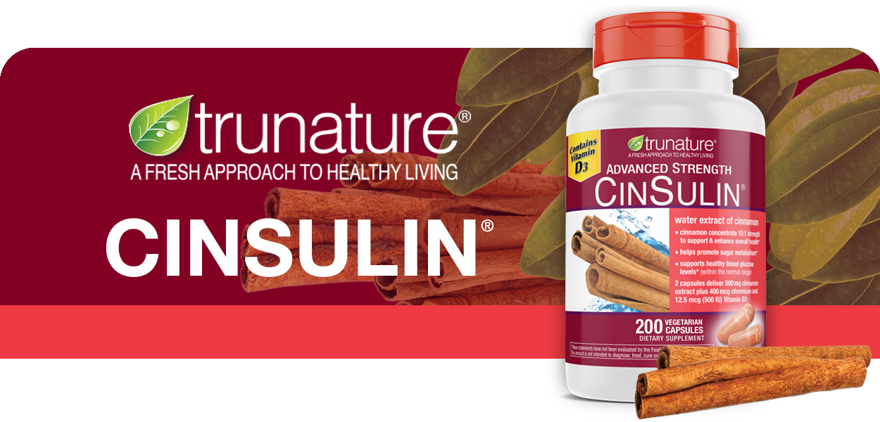 trunature Advanced Strength CinSulin 500mg., 200 Vegetarian Capsules