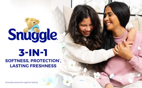 Snuggle 3-IN-1 SOFTNESS, PROTECTION*, LASTING FRESHNESS *provides protection against fading