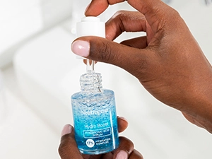 After cleansing, apply 4-5 drops of Hyaluronic Acid serum to face &amp; neck before applying moisturizer