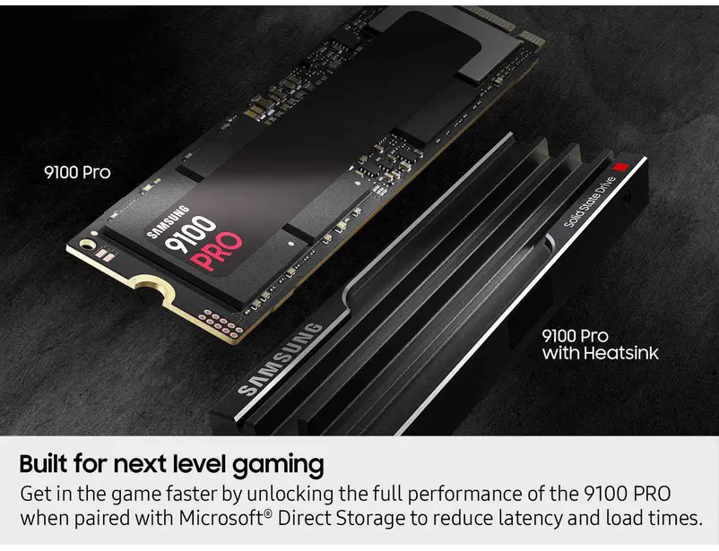 SAMSUNG SSD 9100 PRO 2TB, PCIe 5.0x4 M.2 2280, Seq. Read Speeds Up