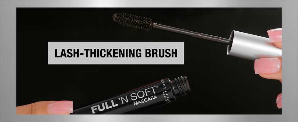 thumbnail video image 2 of Maybelline Full 'N Soft Washable Mascara, Very Black, 0.28 fl. oz., 2 of 10