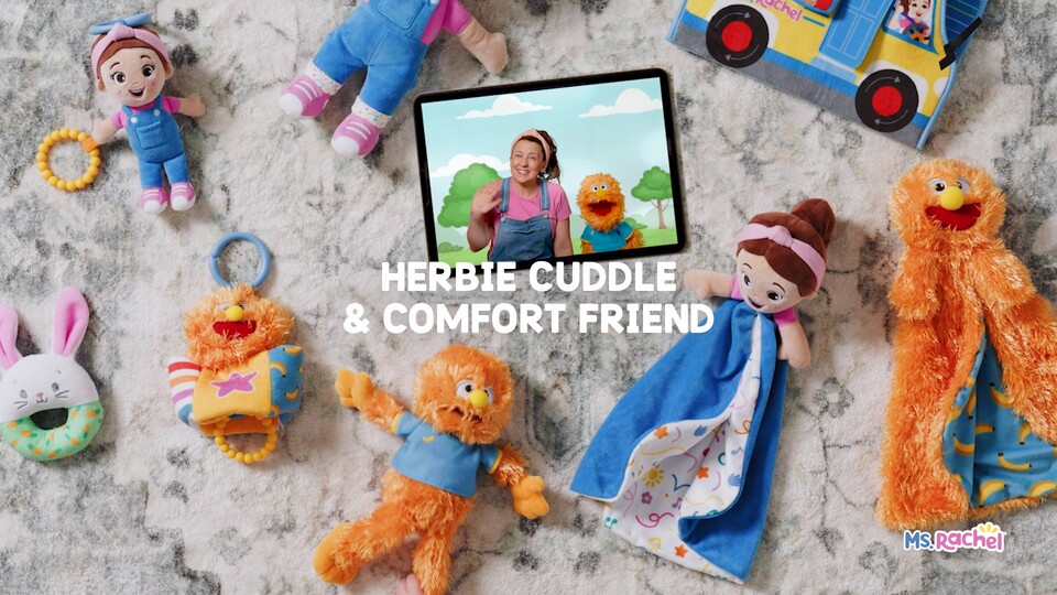 thumbnail video image 3 of Ms. Rachel Official Herbie 11-Inch Cuddle & Comfort Plush Friend for Ages 6 Months to 3+, 3 of 12