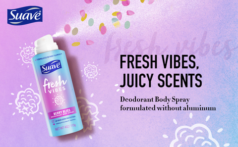 Suave Fresh Vibes Deodorant Body Spray Aluminum Free 48 Hour