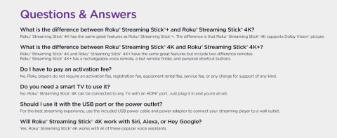 Roku Streaming Stick 4K Streaming Device 4K/HDR/ Dolby Vision with Roku  Voice Remote and TV Controls - Sam's Club