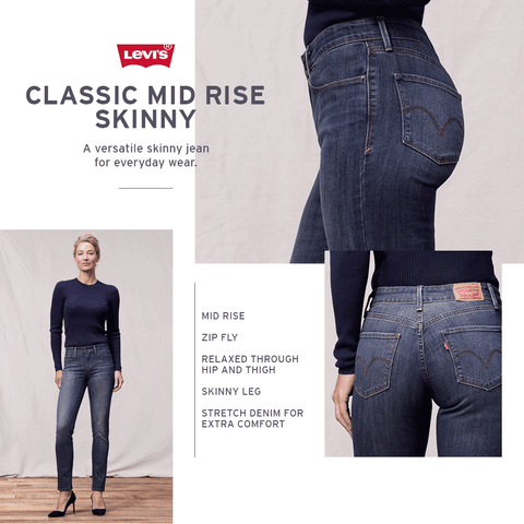 womens levi jeans mid rise skinny