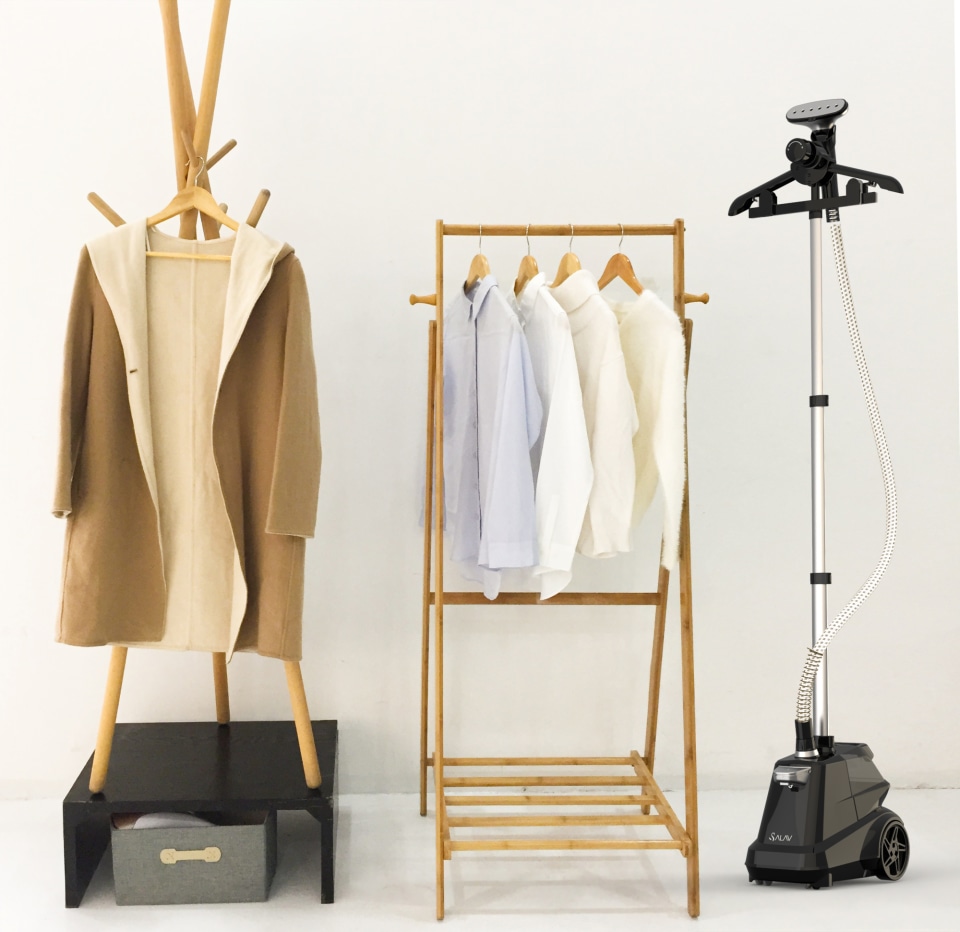 thumbnail video image 2 of SALAV® X3 Commercial Full-Size Garment Steamer, Navy, 2 of 26