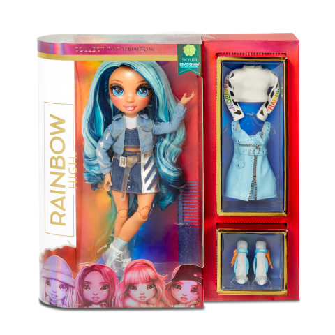 Rainbow High Jr High Skyler Bradshaw - 9-inch Blue Fashion Doll with Doll  Accessories- Open and Closes Backpack, Great Gift for Kids 6-12 Years Old