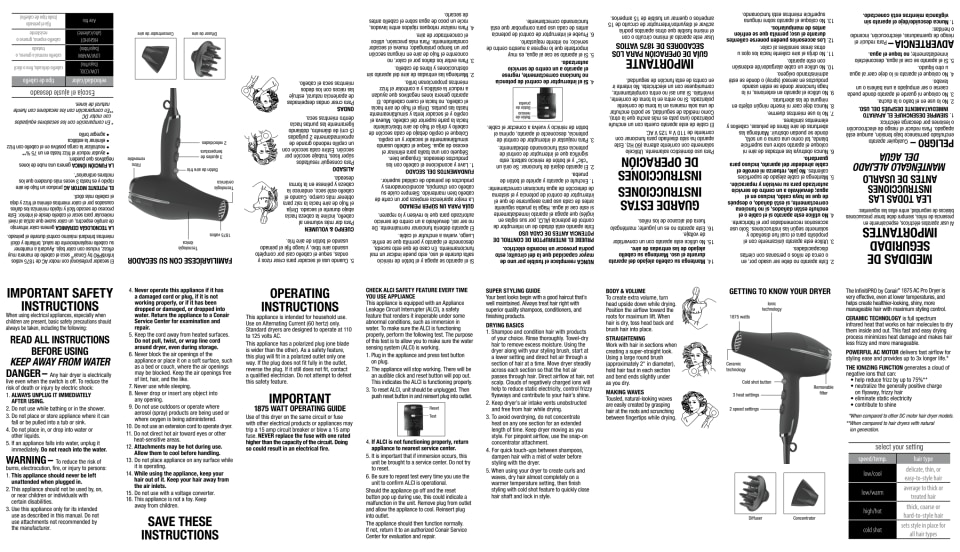 InfinitiPRO by Conair® Full Body & Shine Pro Hair Dryer, 650R - Walmart