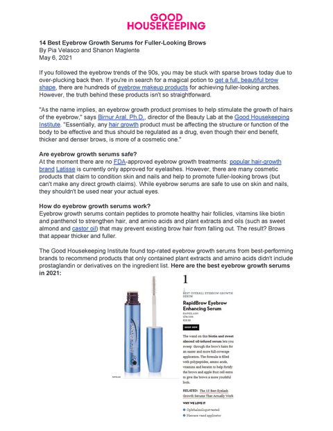 RapidBrow In The Press