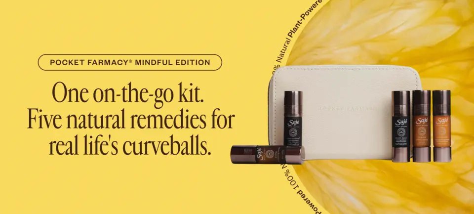 Pocket Farmacy® Mindful Edition One on-the-go kit. Five natural remedies for real life's curveballs.